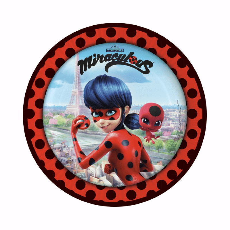 Assiettes Miraculous Ladybug x8