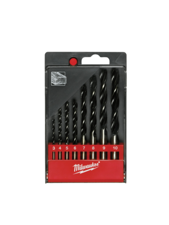 Coffret de 8 Mèches à Bois Milwaukee - Bois Durs et Tendres