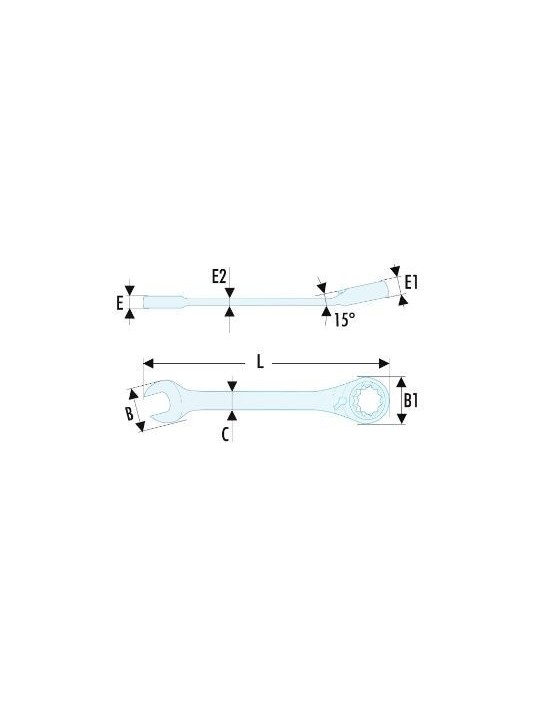 Clé mixte à cliquet métrique - FACOM 467b.27