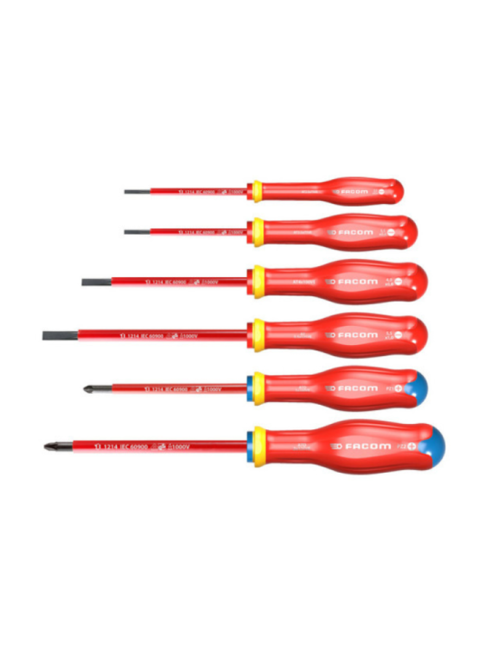 Jeu de tournevis isolés 1000 volts - FACOM ATDVE.J6PB