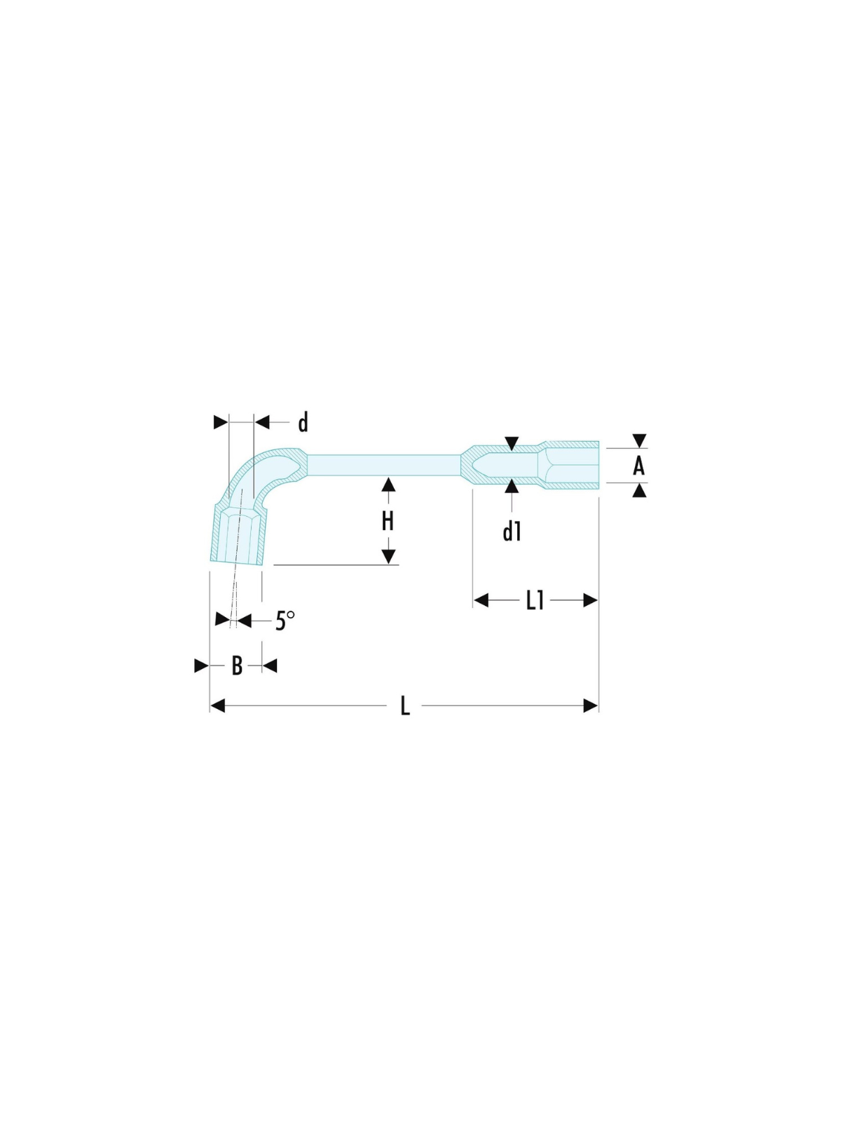 Clé à pipe, débouchées 6x6 pans métrique 16mm - FACOM 75.16