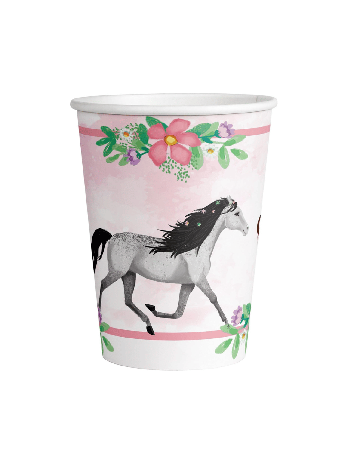 Gobelets carton cheval rose x8 9909875-66