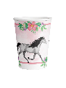 Gobelets carton cheval rose x8 9909875-66