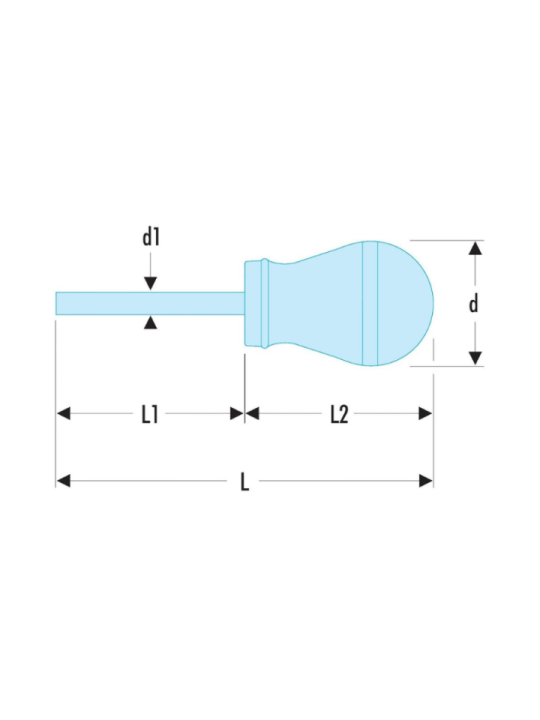 Tournevis pour vis à fentes lame courte - FACOM AT5.5X35