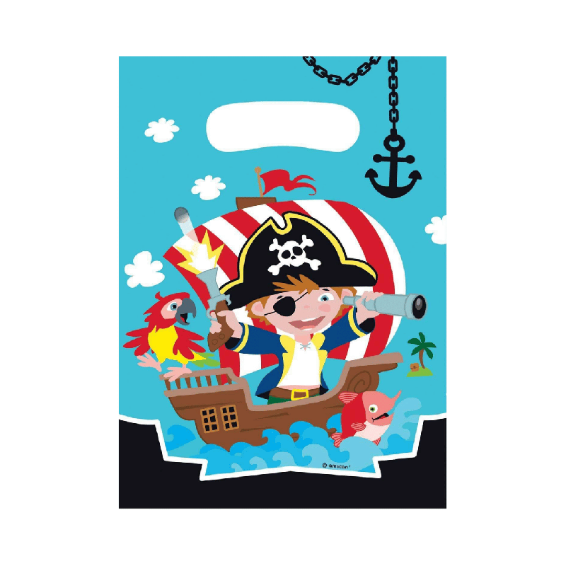 Sachets Bonbons anniversaire Pirates x8 9902125