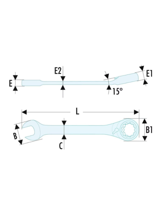 Clé mixte à cliquet - FACOM 467B.22
