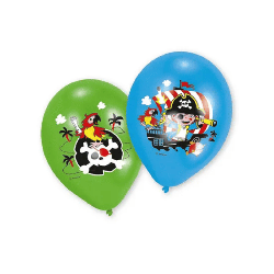 Ballons Pirates bleu et vert x6 9902174