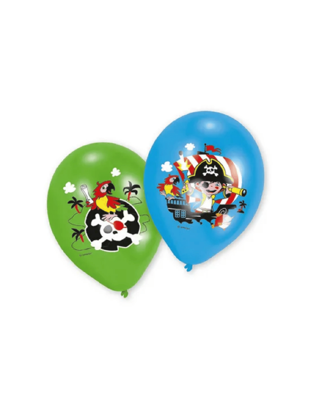 Ballons Pirates bleu et vert x6 9902174