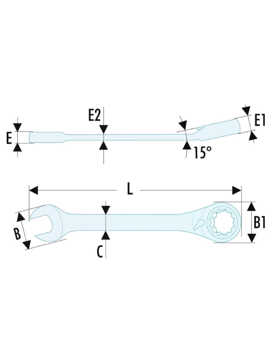 FACOM clé mixte à cliquet 467.24 SLS
