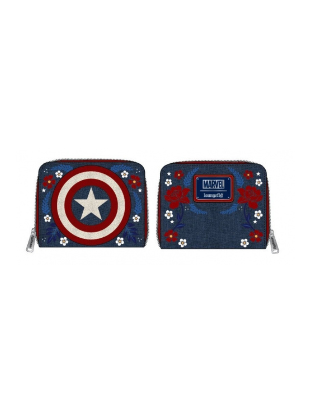 Portefeuille floral shield Captain America LOUNGEFLY
