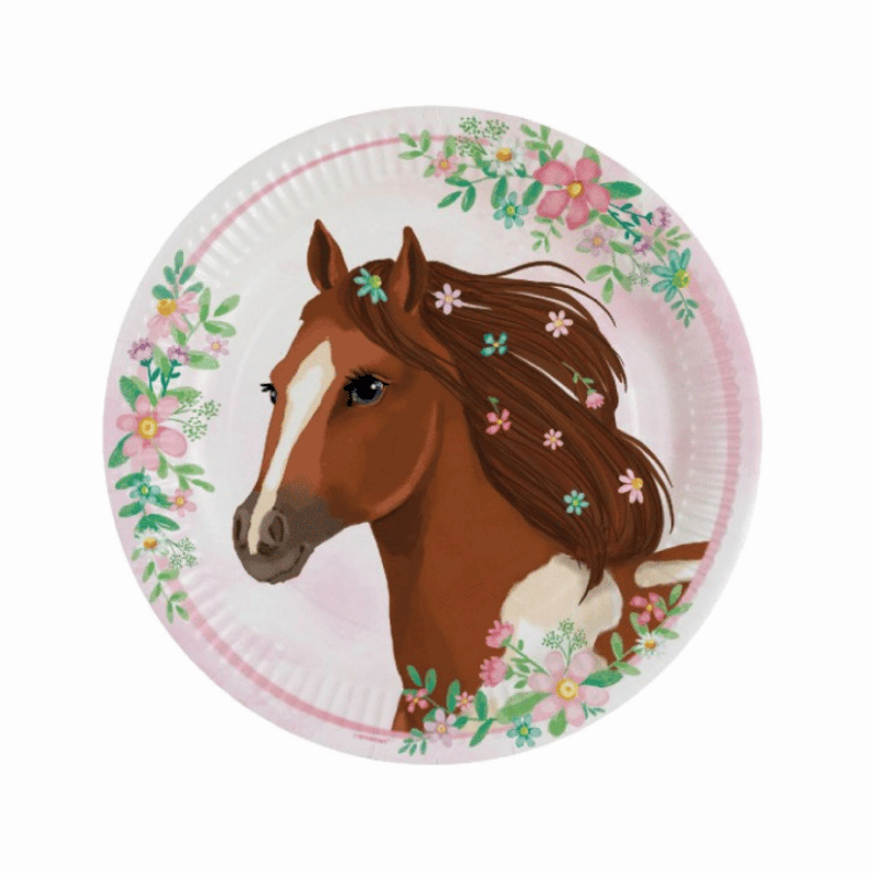 Assiettes carton cheval x8 9909874 66
