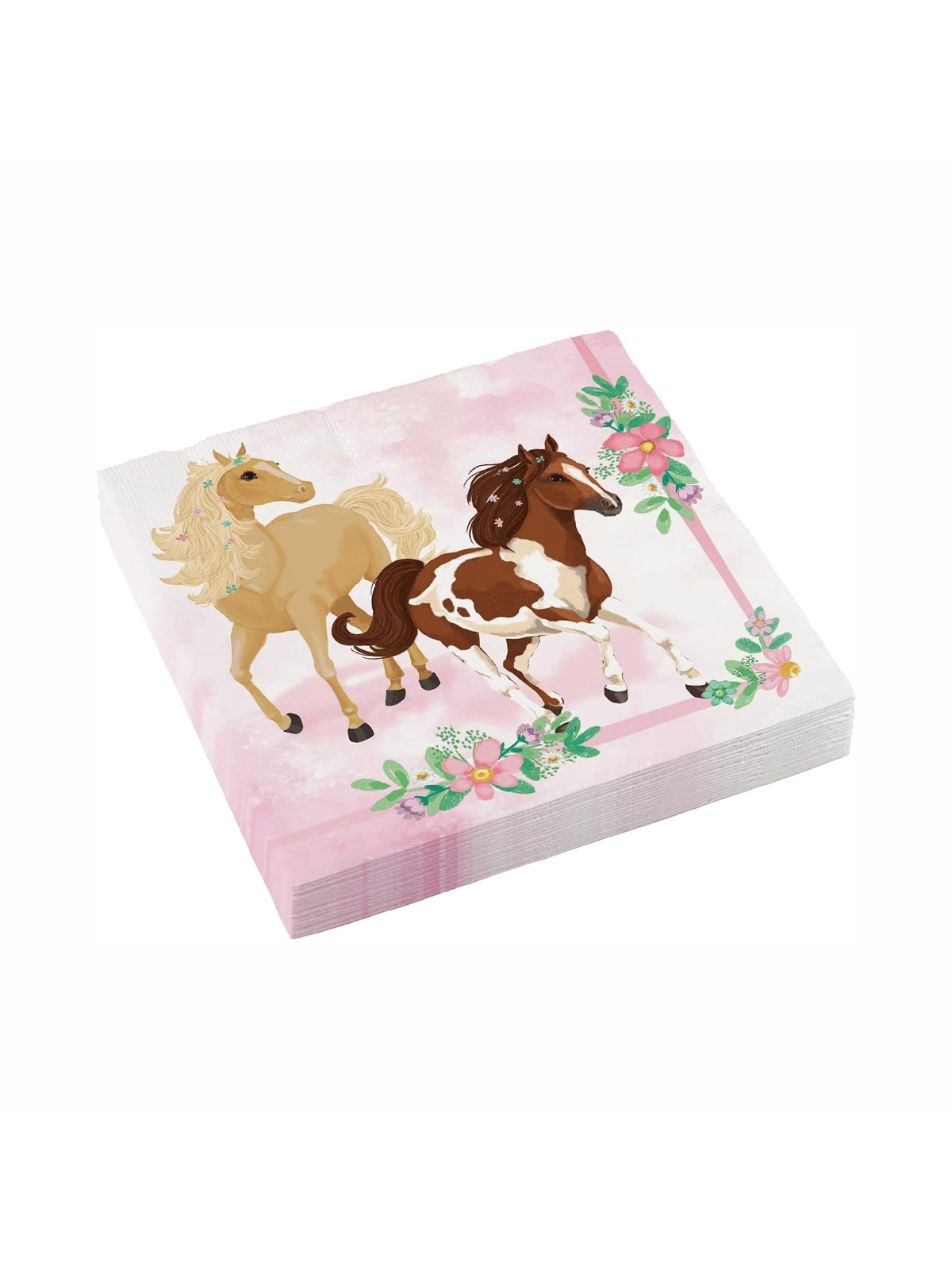 Serviettes en papier cheval rose x20 990876