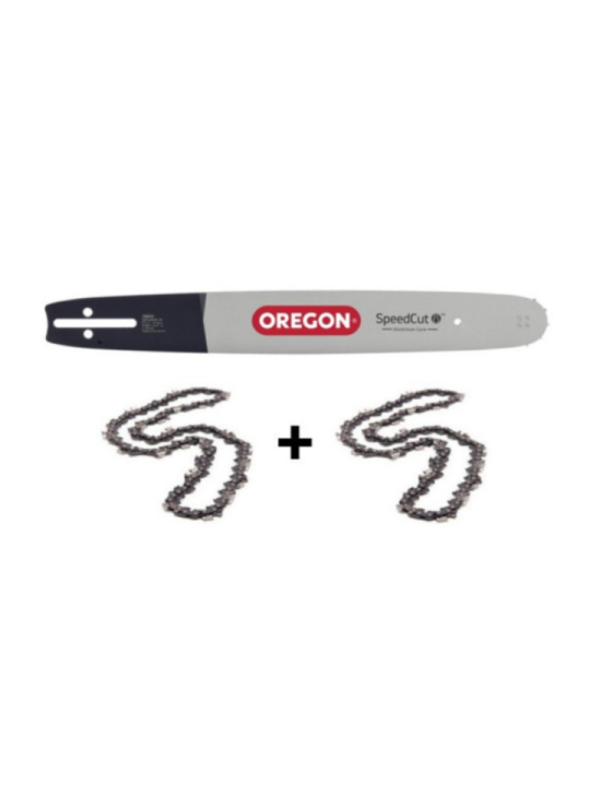 2 chaînes de tronçonneuse + guide chaîne 40 cm - OREGON 567293