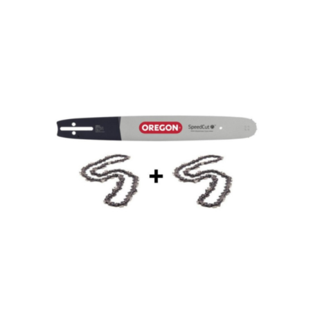 2 chaînes de tronçonneuse + guide chaîne 40 cm - OREGON 567293