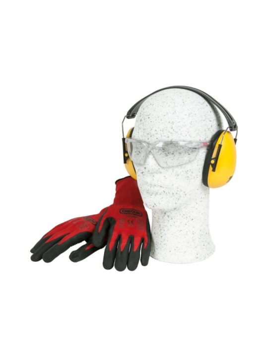 Kit de sécurité - OREGON 572870 casque, gant et lunettes de sécurité