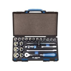 Coffret de douilles 1/2" - 6 pans métrique 23 pcs - KING TONY 4523MRE