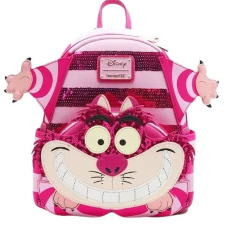 Sac à dos Cheshire cat sequins Alice au pays des merveilles LOUNGEFLY en stock