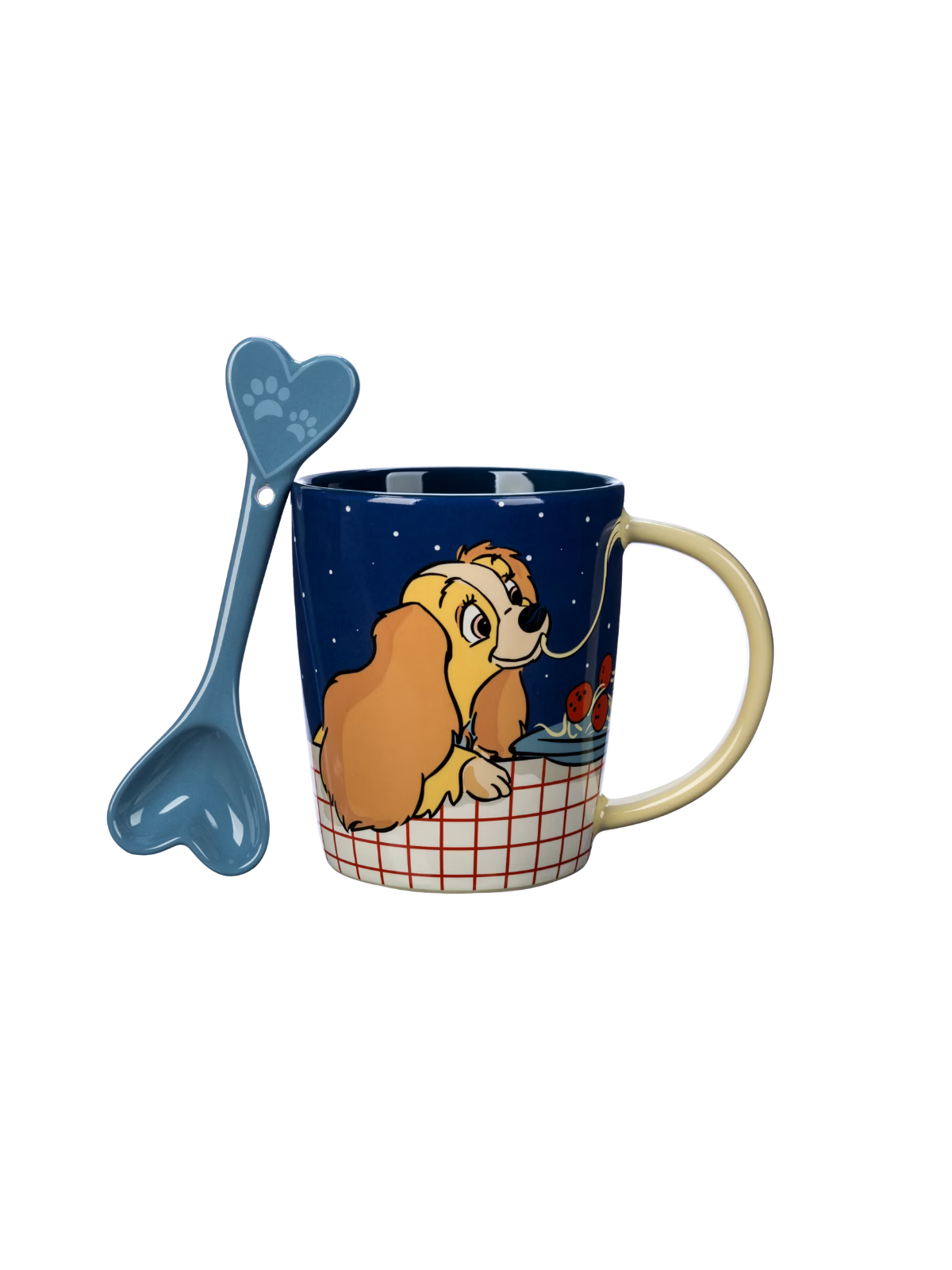 Mug avec cuillère 70ème anniversaire La belle & le clochard Disney