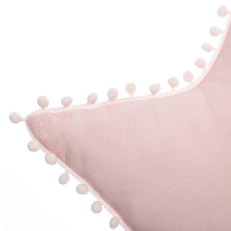 Coussin rose étoile avec pompons - ATMOSPHERA 158651A