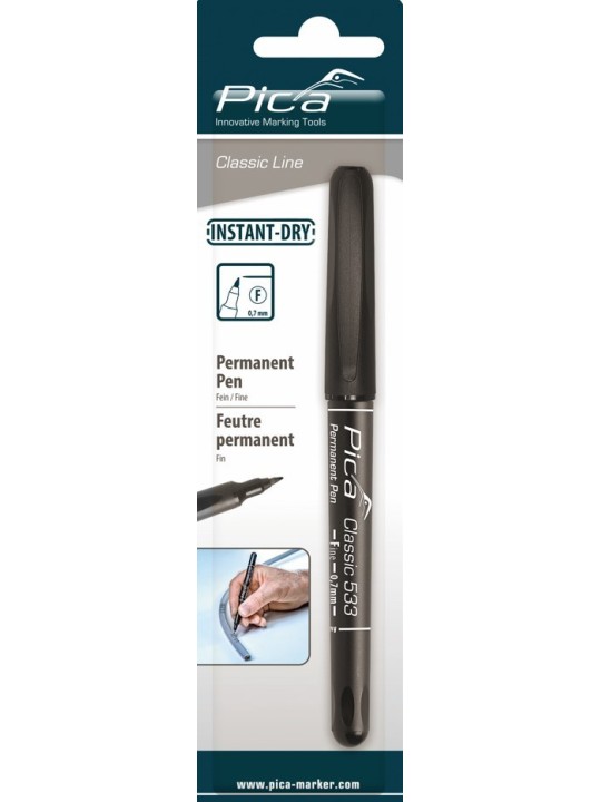 Feutre permanent noir- PICA 533/46 marqueur pointe fine
