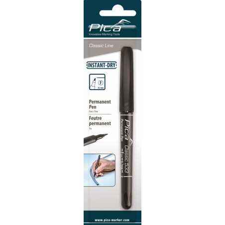 Feutre permanent noir- PICA 533/46 marqueur pointe fine