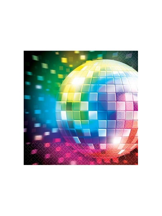 Serviettes papier disco fever x16 33x33cm