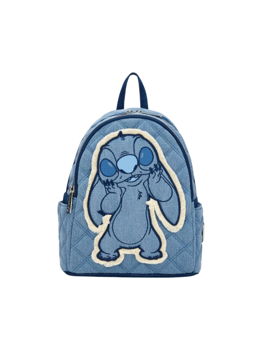 Sac à dos Stitch Patchwork Denim LOUNGEFLY - Précommande 12.2025