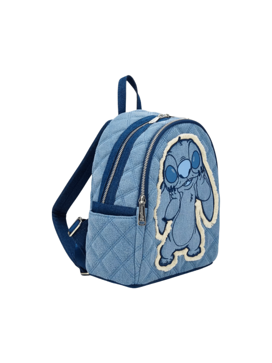 Sac à dos Stitch Patchwork Denim LOUNGEFLY - Précommande 12.2025