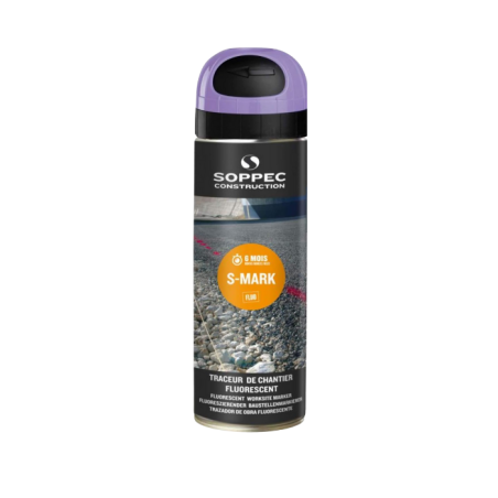 Traceur de chantier fluo violet 650ml Soppec