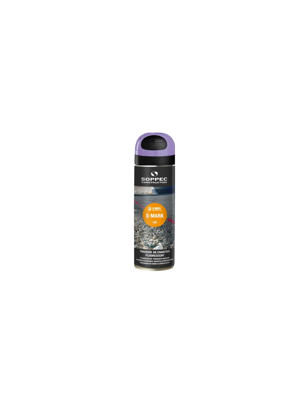 Traceur de chantier fluo violet 650ml Soppec