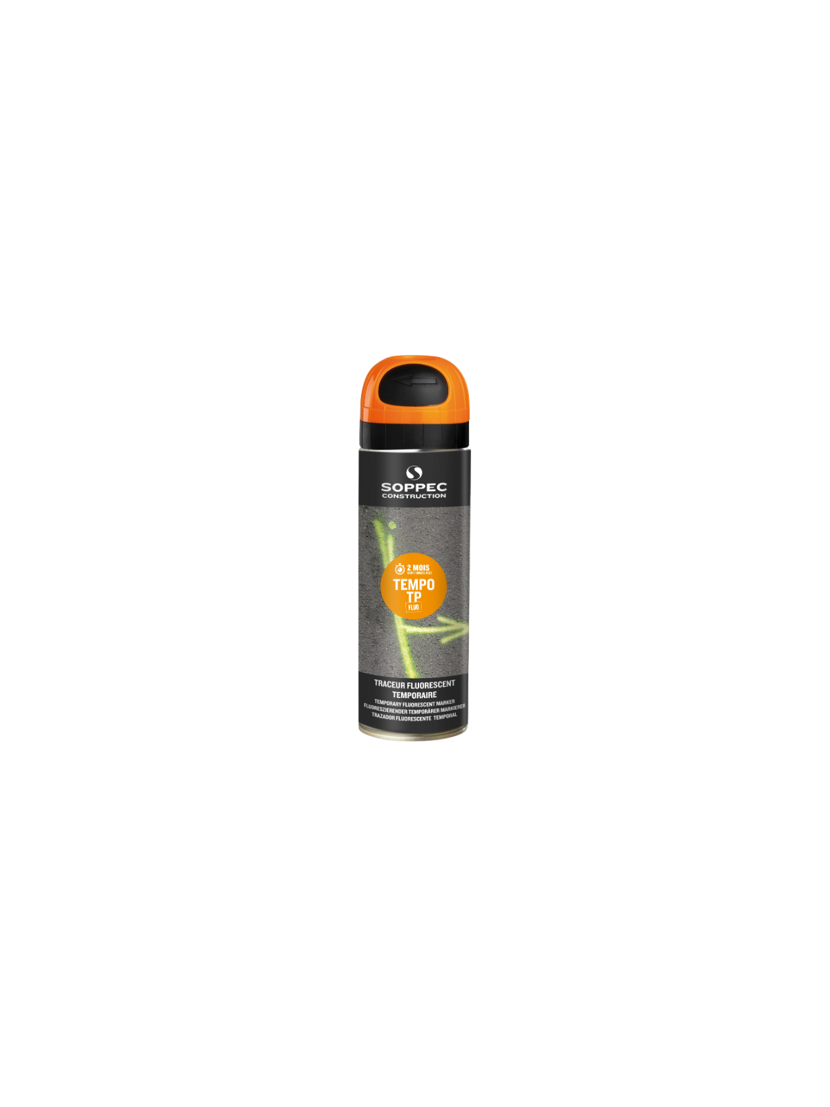 Traceur fluorescent temporaire orange Soppec 500ml
