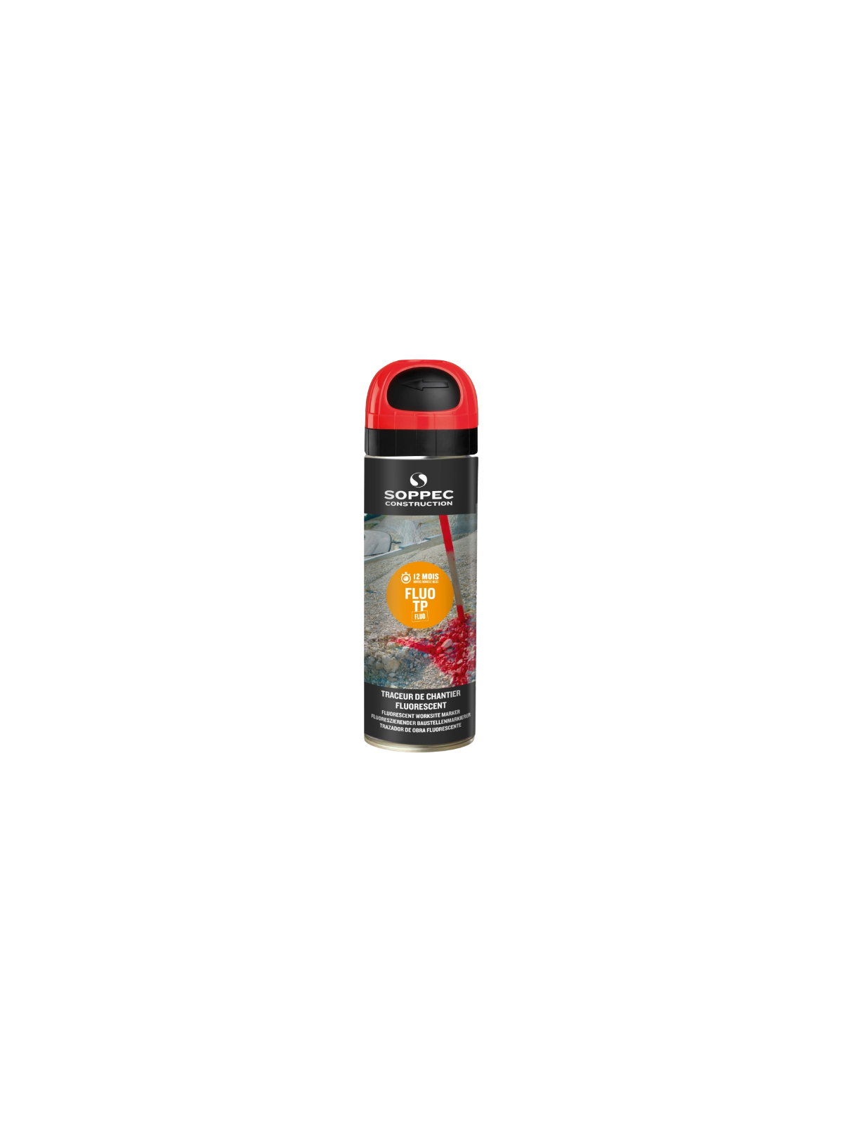 Traceur de chantier fluorescent orange Soppec