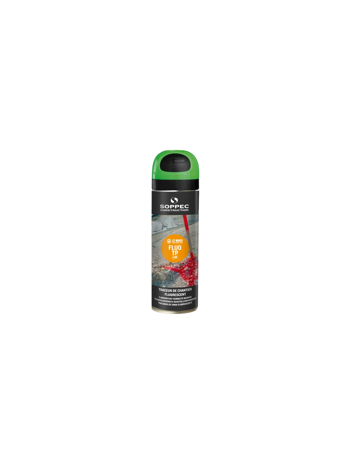 Traceur de chantier fluorescent vert Soppec 650ml
