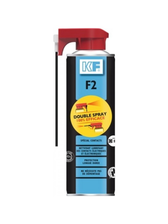 Nettoyant contact KF F2 double spray 500 ml