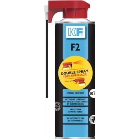 Nettoyant contact KF F2 double spray 500 ml