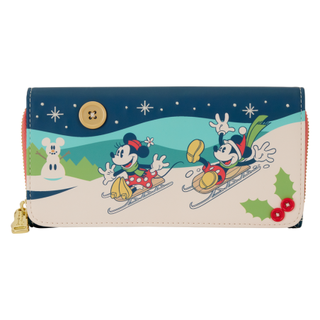 Portefeuille Mickey et Minnie Checker Holiday LOUNGEFLY