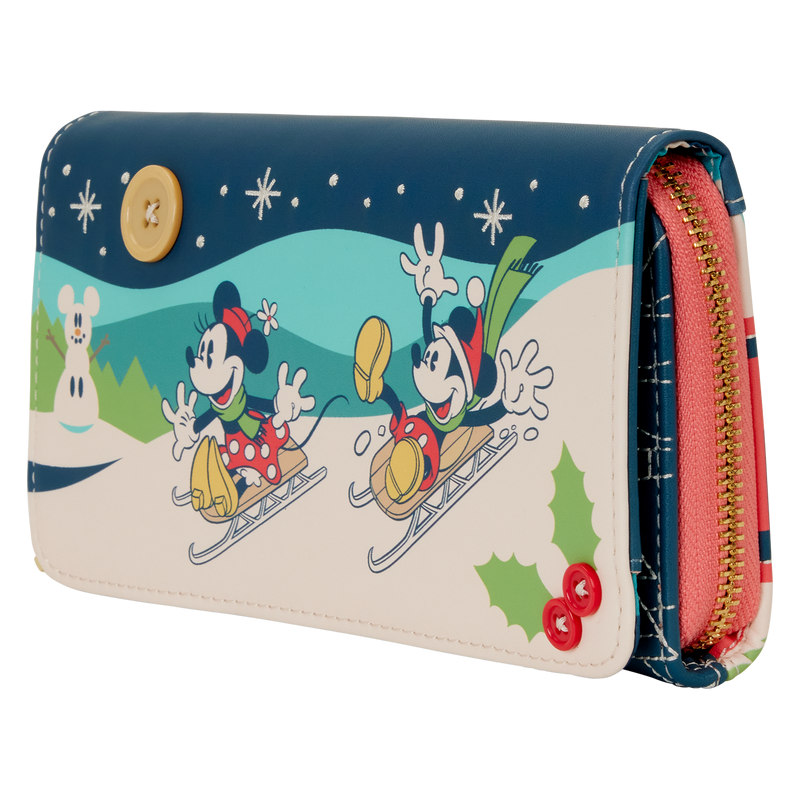 Portefeuille Mickey et Minnie Checker Holiday LOUNGEFLY