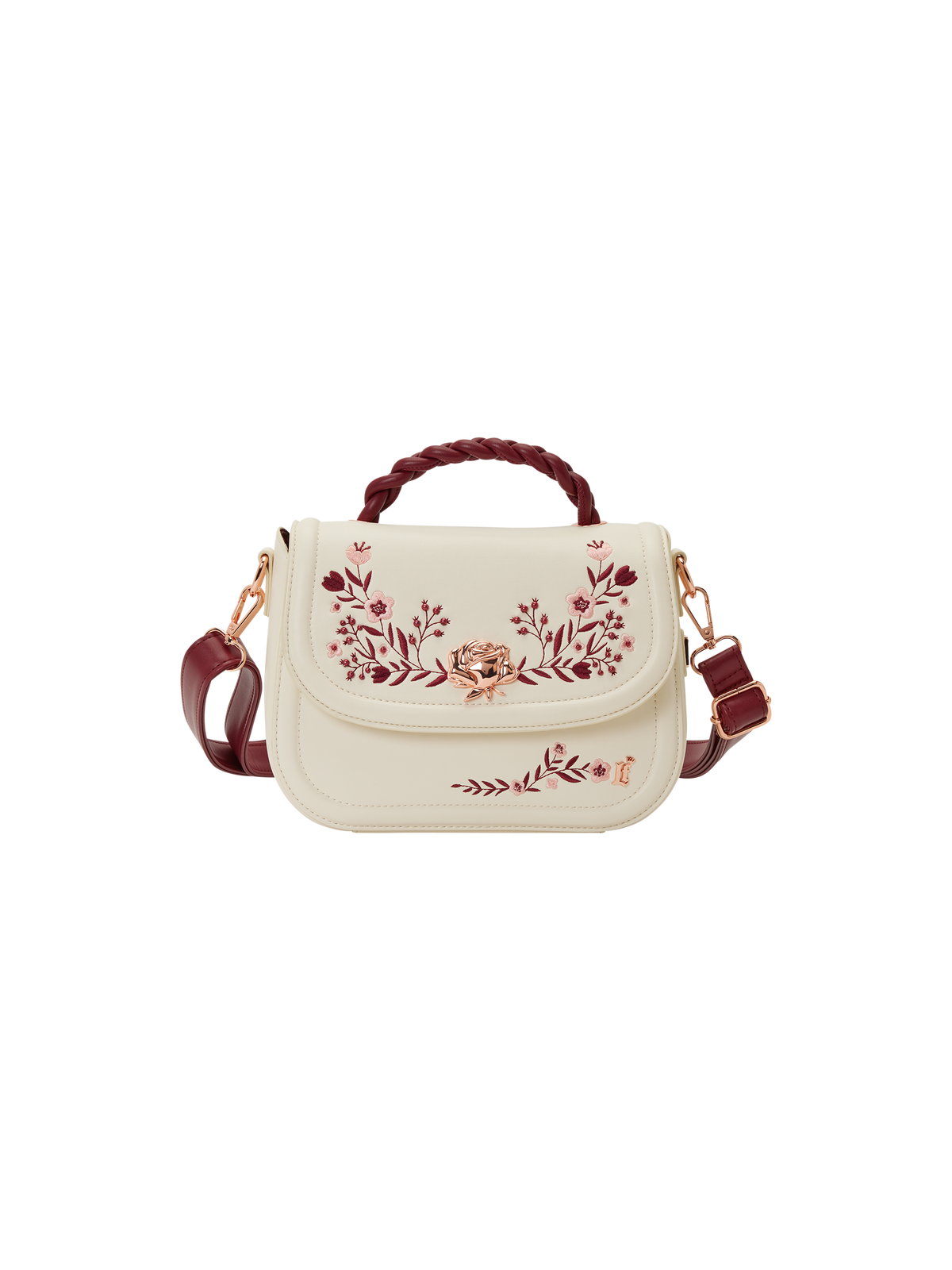 Sac bandoulière Cream & Red Floral convertible LOUNGEFLY