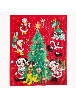 Plaid polaire Mickey et ses amis Noël Disney