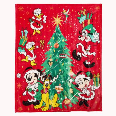 Plaid polaire Mickey et ses amis Noël Disney