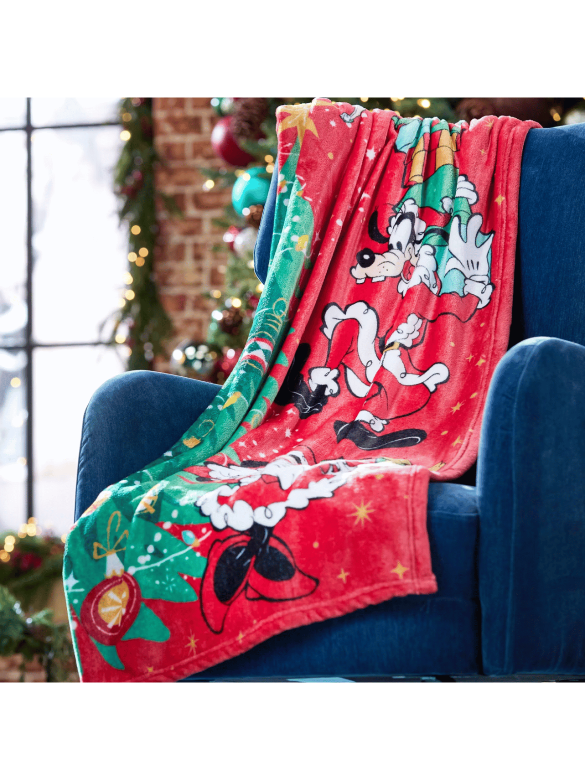 Plaid polaire Mickey et ses amis Noël Disney