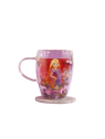 Verre avec fleurs séchées Raiponce Disney