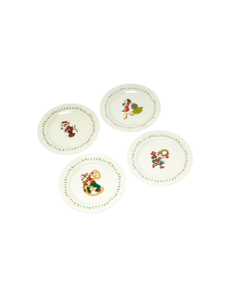 Lot de 4 assiettes de noël vintage Mickey et ses amis Disney