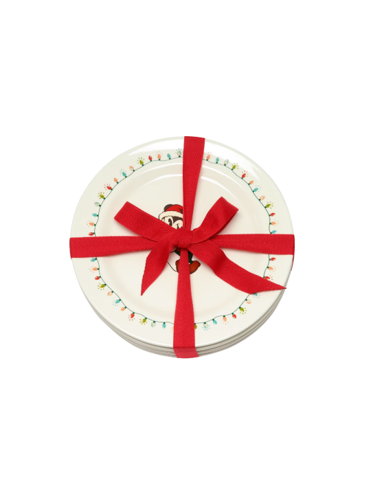 Lot de 4 assiettes de noël vintage Mickey et ses amis Disney