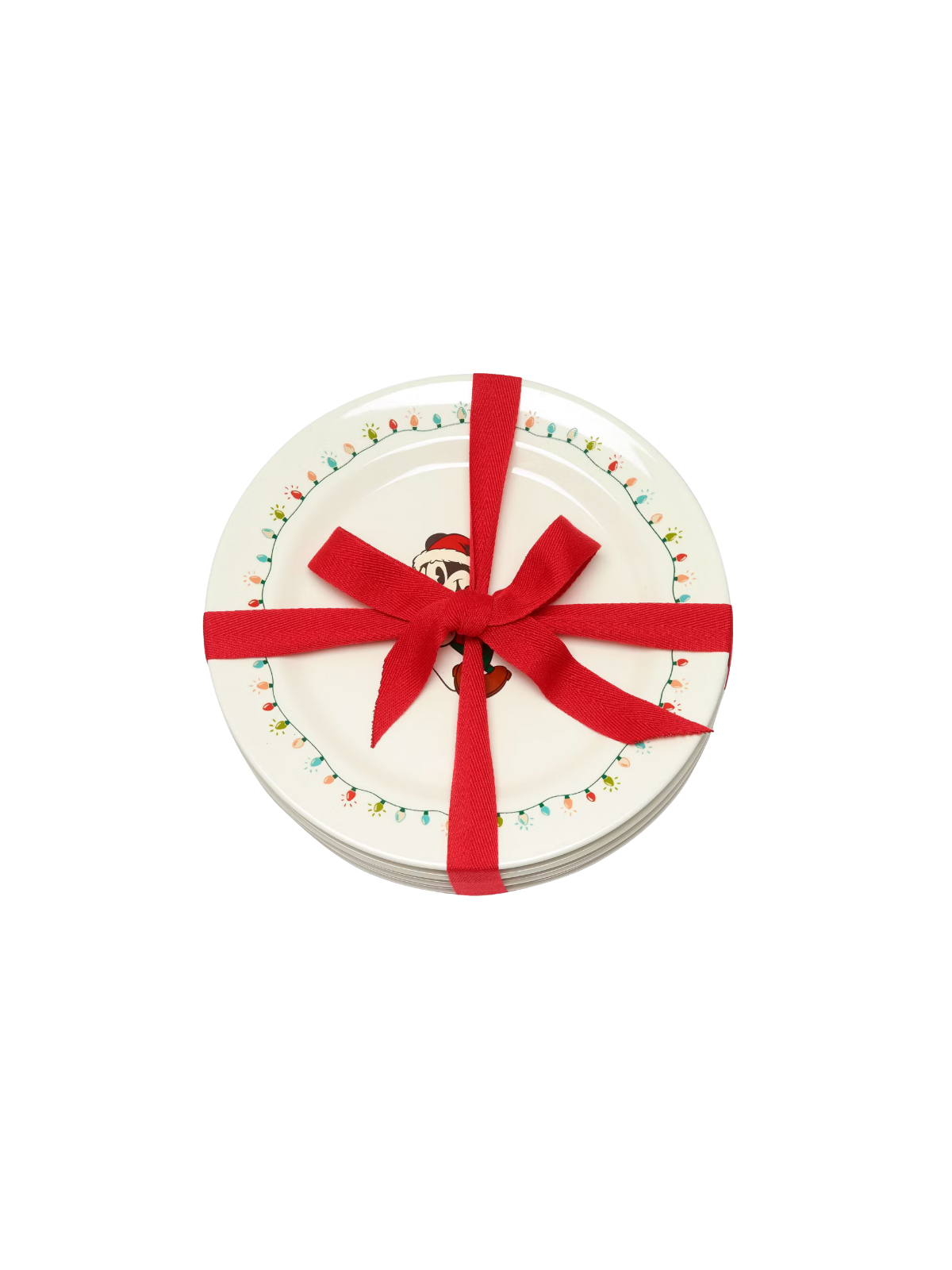 Lot de 4 assiettes de noël vintage Mickey et ses amis Disney