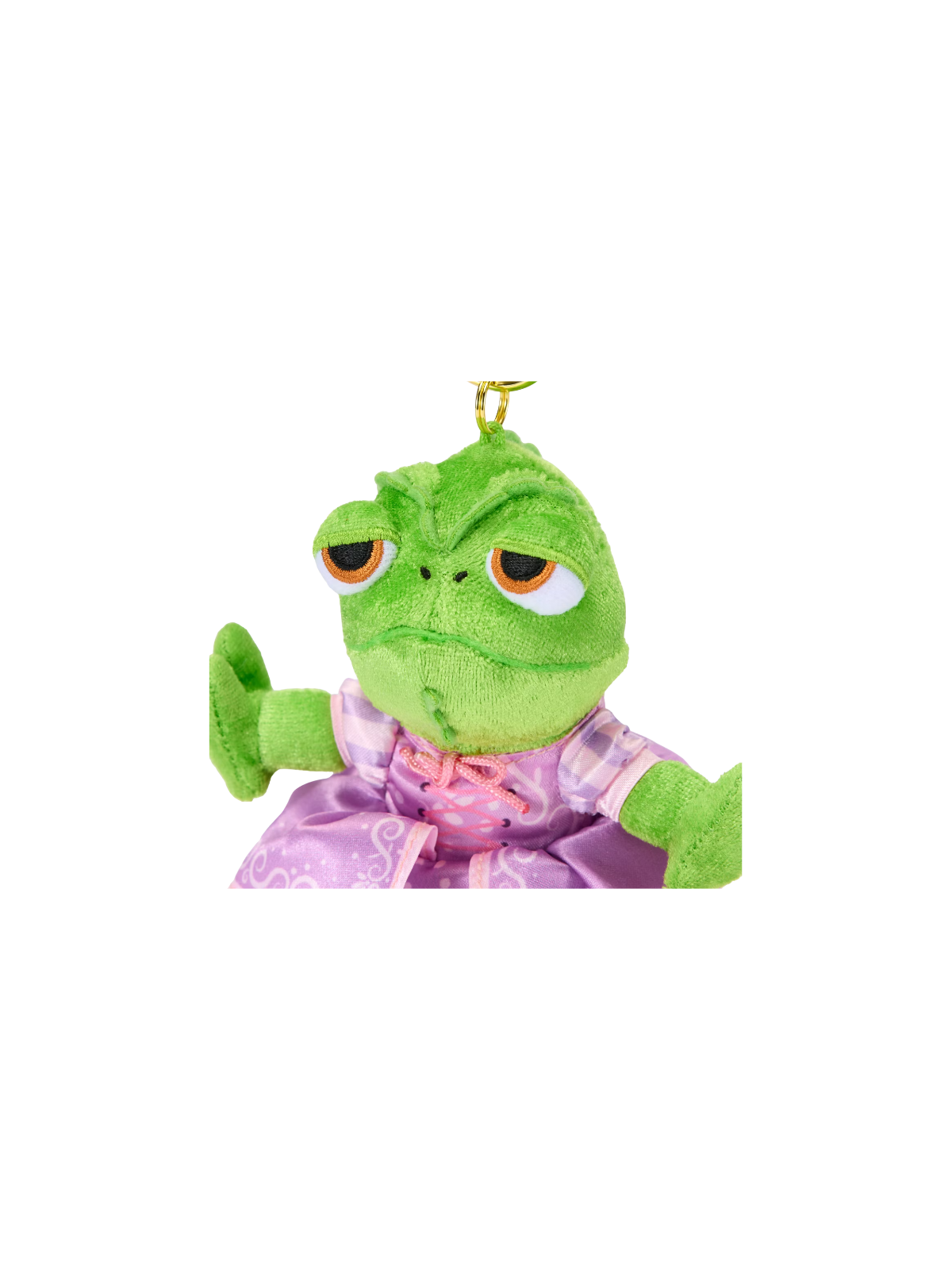 Porte-clés petite peluche Pascal en robe Raiponce Disney