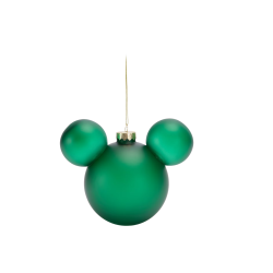 Ornement boule décorative verte en forme de tête de Mickey Disney