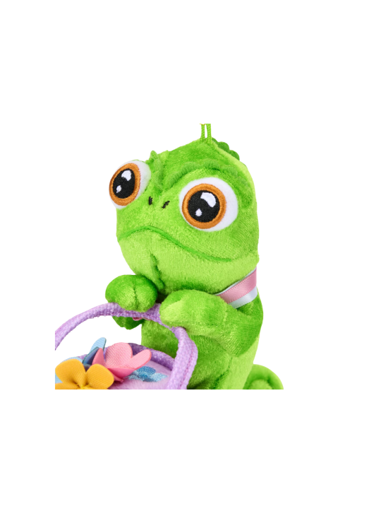Porte-clés petite peluche Pascal avec bouquet Raiponce Disney
