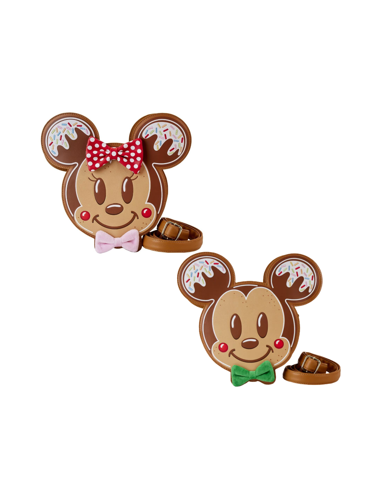 Sac Bandoulière Cookie Pain d'épice Mickey et Minnie LOUNGEFLY