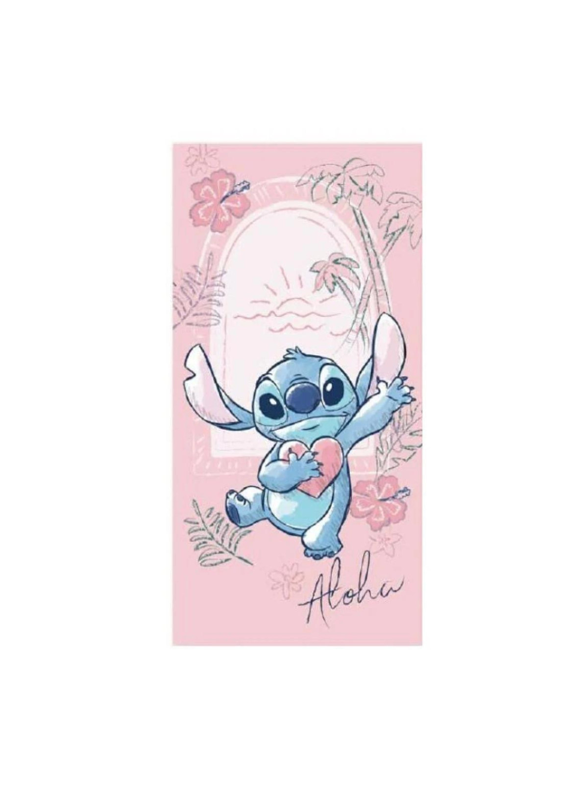 Serviette de plage Stitch Rose